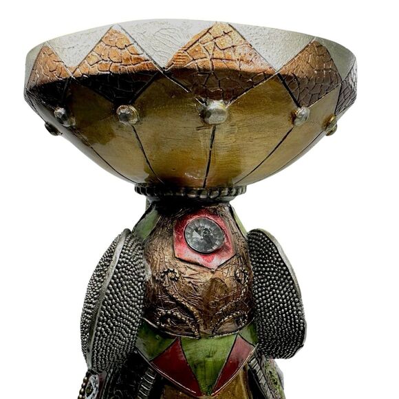 Decorative Jewel Embellished Resin Sitting Egyptian Elephant Candleholder 8" - Picture 16 of 16